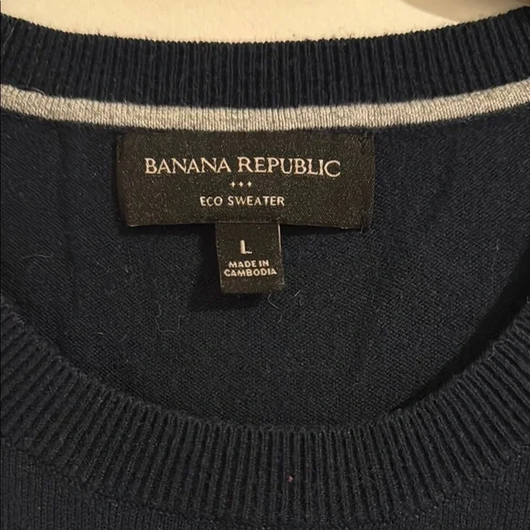 Banana Republic Men's Dark Navy Crewneck Sweater - Picture 2 of 5